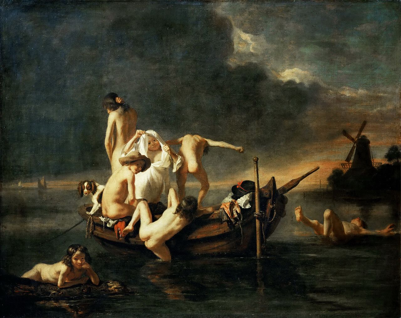 Badende Kinder, ca. 1660. Public Domain. Öl auf Leinwand. Nicolaes Maes. Louvre Museum Badende Kinder, ca. 1660. Public Domain. Öl auf Leinwand. Nicolaes Maes. Louvre Museum