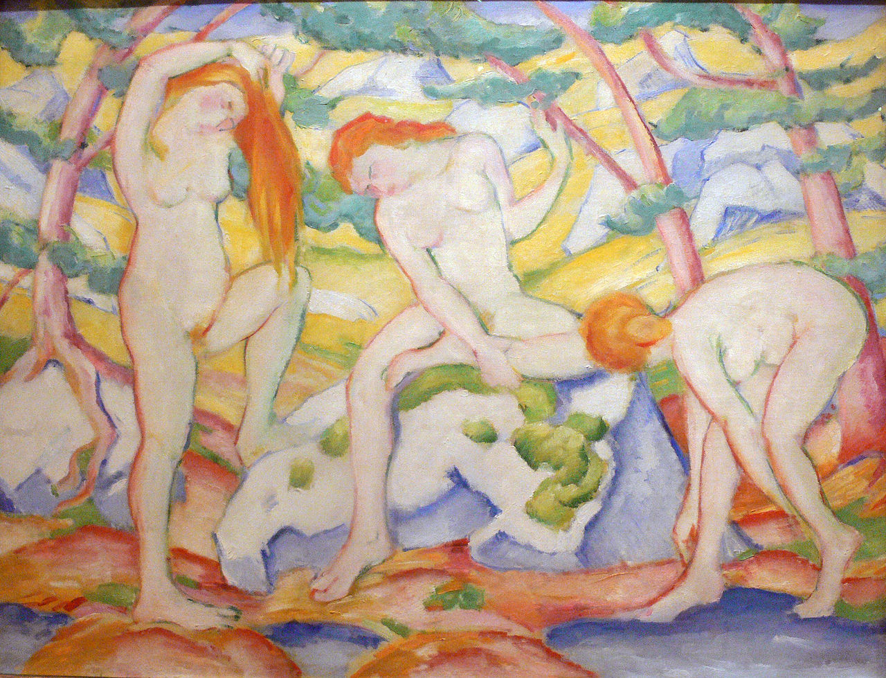 Badende Mädchen, 1910. Public Domain. Gemälde. Franz Marc, *1880 †1916. Norton Simon Museum Badende Mädchen, 1910. Public Domain. Gemälde. Franz Marc, *1880 †1916. Norton Simon Museum