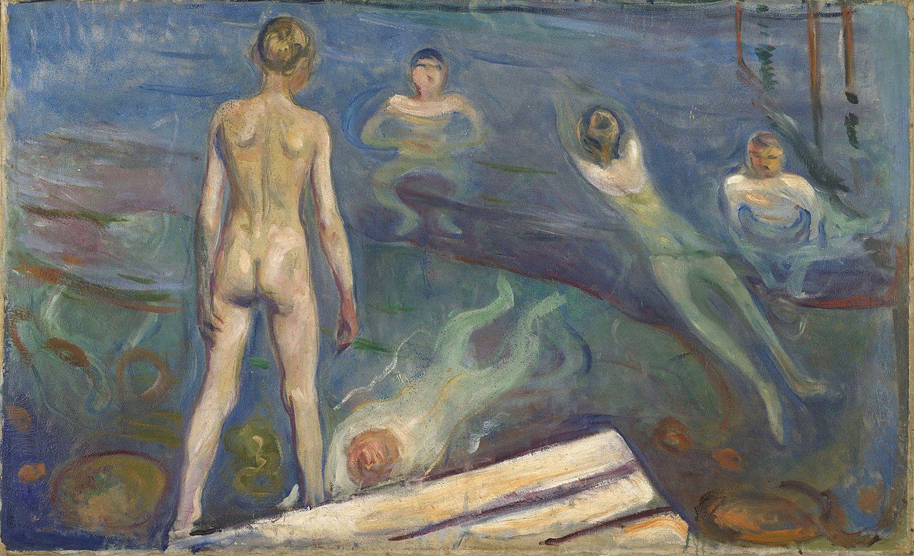 Badende Jungen, 1894. Public Domain. Öl auf Leinwand. Edvard Munch, *1863 †1944. National-Museum für Kunst, Architektur und Design, Oslo Badende Jungen, 1894. Public Domain. Öl auf Leinwand. Edvard Munch, *1863 †1944. National-Museum für Kunst, Architektur und Design, Oslo