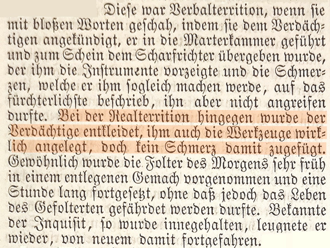 Tortur, Verbal- und Realterrition, Brockhaus-Enzyklopädie