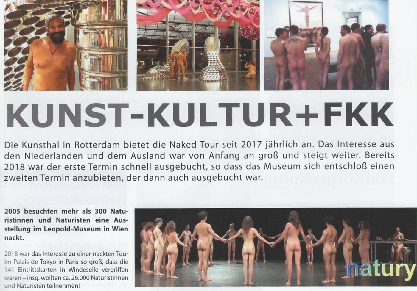 »FKK-Reisen« berichtet über »KUNST-KULTUR+FKK«