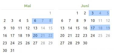 Gerade Wochen Mai - Jun 2022